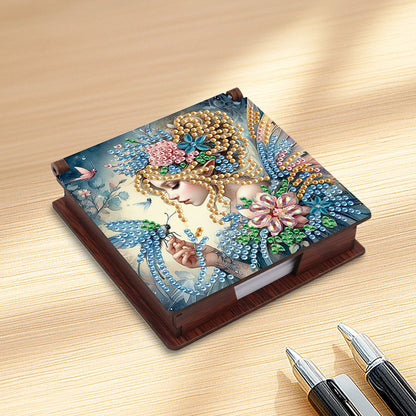 Elf Girl Diamond Painting Notecard Box Gem Art Sticky Note Holder for DIY Art