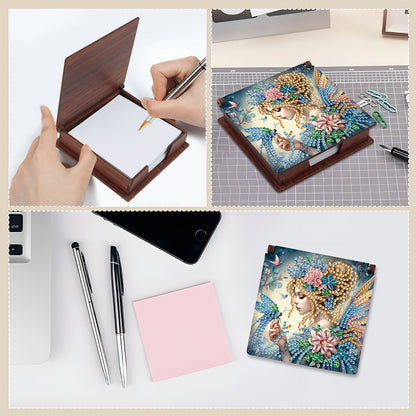 Elf Girl Diamond Painting Notecard Box Gem Art Sticky Note Holder for DIY Art