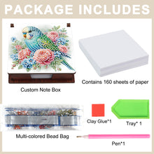 Load image into Gallery viewer, Parrot Diamond Painting Notecard Box Gem Art Sticky Note Holder for DIY Art
