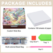 Load image into Gallery viewer, Hummingbird Diamond Painting Notecard Box Gem Art Sticky Note Holder for DIY Art
