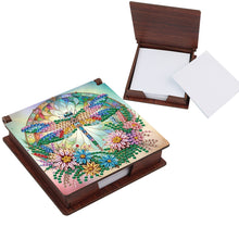 Load image into Gallery viewer, Dragonfly Diamond Painting Notecard Box Gem Art Sticky Note Holder for DIY Art
