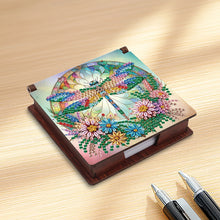 Load image into Gallery viewer, Dragonfly Diamond Painting Notecard Box Gem Art Sticky Note Holder for DIY Art

