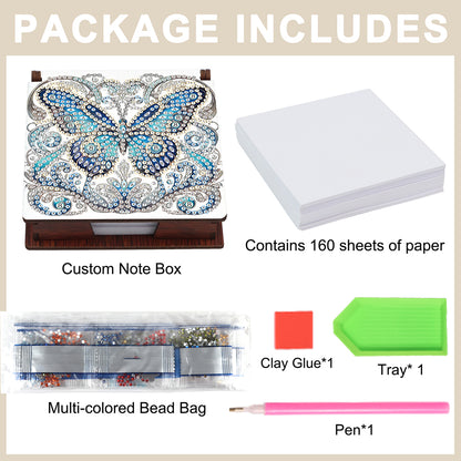 Butterfly Diamond Painting Notecard Box Gem Art Sticky Note Holder for DIY Art