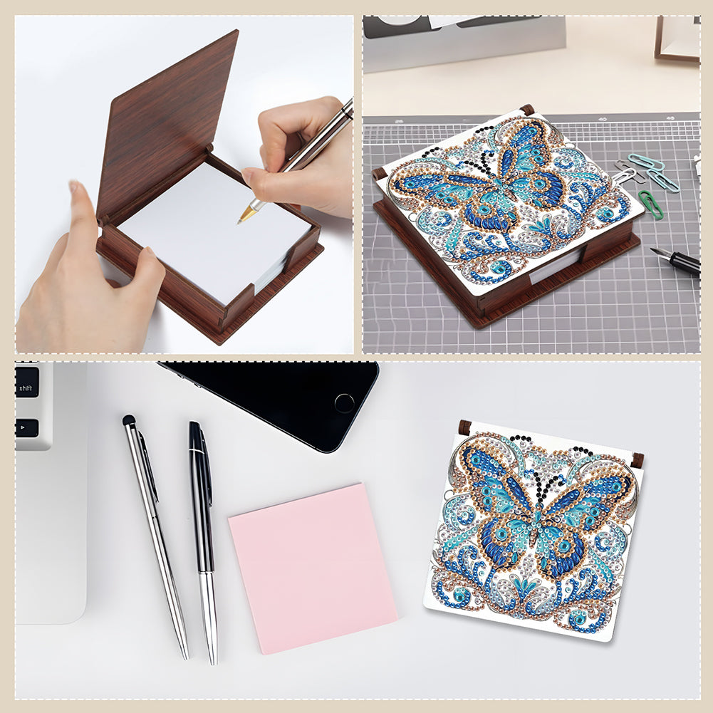 Butterfly Diamond Painting Notecard Box Gem Art Sticky Note Holder for DIY Art