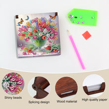 Load image into Gallery viewer, Bouquet Diamond Painting Notecard Box Gem Art Sticky Note Holder for DIY Art
