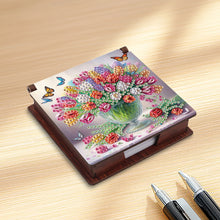 Load image into Gallery viewer, Bouquet Diamond Painting Notecard Box Gem Art Sticky Note Holder for DIY Art
