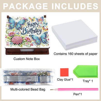 Butterfly Diamond Painting Notecard Box Gem Art Sticky Note Holder for DIY Art