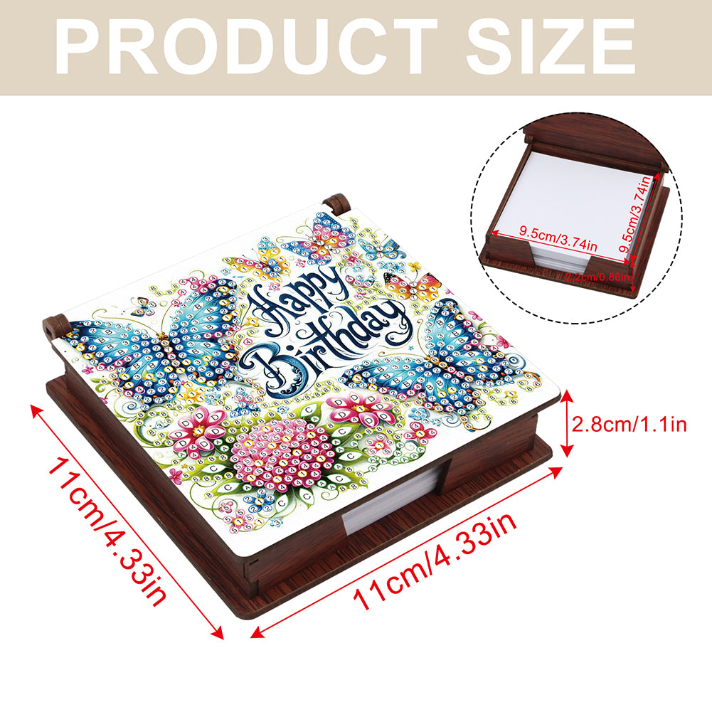 Butterfly Diamond Painting Notecard Box Gem Art Sticky Note Holder for DIY Art