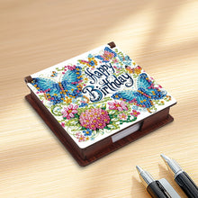 Load image into Gallery viewer, Butterfly Diamond Painting Notecard Box Gem Art Sticky Note Holder for DIY Art
