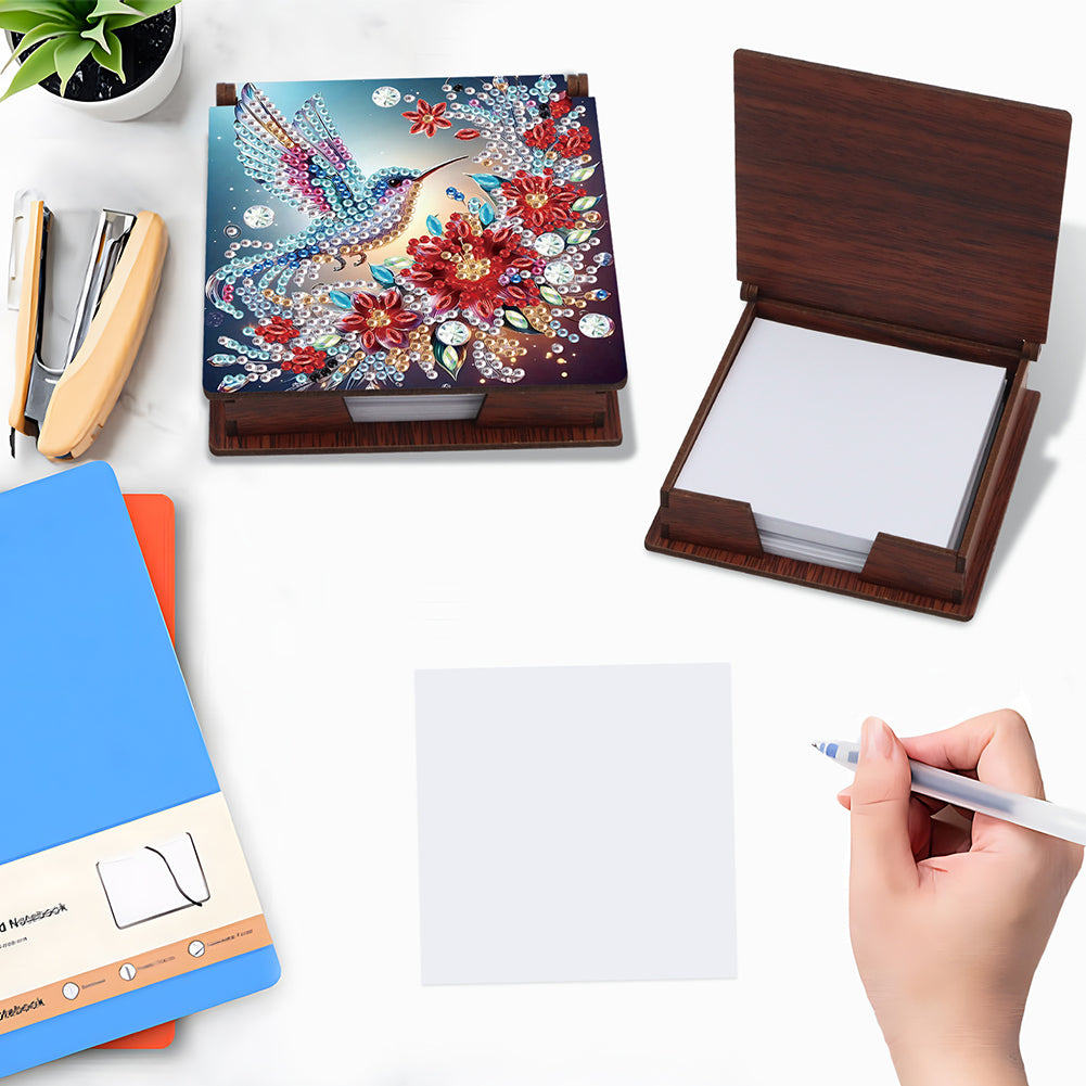 Hummingbird Diamond Painting Notecard Box Gem Art Sticky Note Holder for DIY Art
