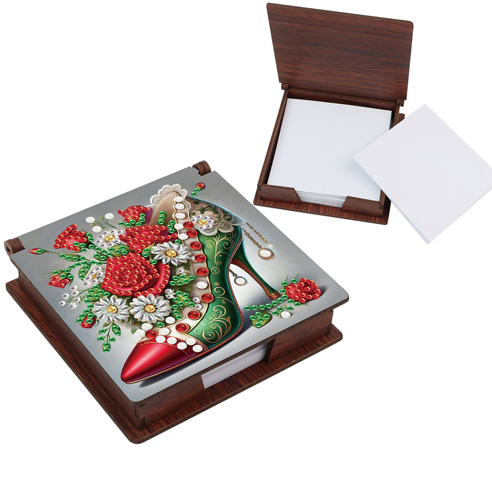 High Heels Diamond Painting Notecard Box Gem Art Sticky Note Holder for DIY Art