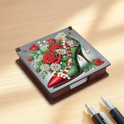 High Heels Diamond Painting Notecard Box Gem Art Sticky Note Holder for DIY Art