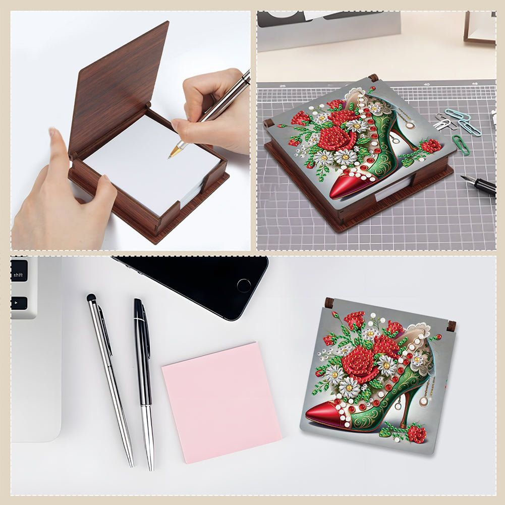 High Heels Diamond Painting Notecard Box Gem Art Sticky Note Holder for DIY Art