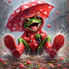 Load image into Gallery viewer, AB Diamond Painting - Full Square - Frog With Umbrella (40*40CM)
