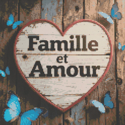 Diamond Painting - Full Round - French Family And Love (40*40CM)