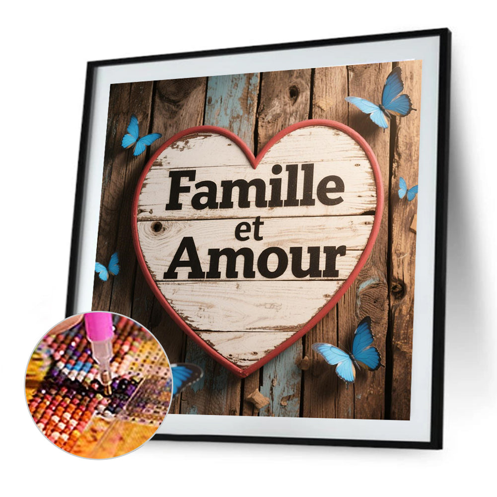 Diamond Painting - Full Round - French Family And Love (40*40CM)
