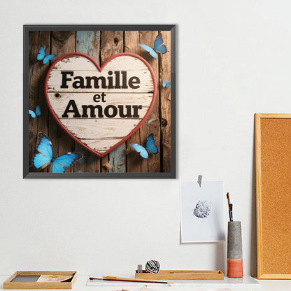 Diamond Painting - Full Round - French Family And Love (40*40CM)