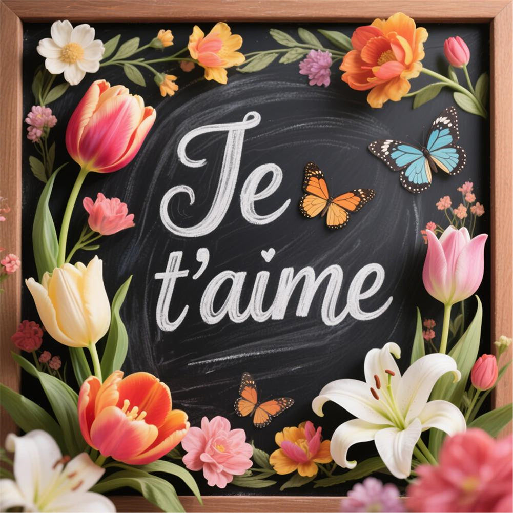 Diamond Painting - Full Round - French I Love You (40*40CM)
