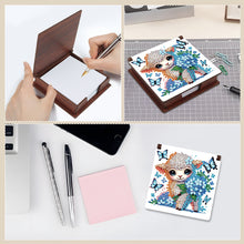 Load image into Gallery viewer, Animals Diamond Painting Notecard Box Gem Art Sticky Note Holder for Home Office
