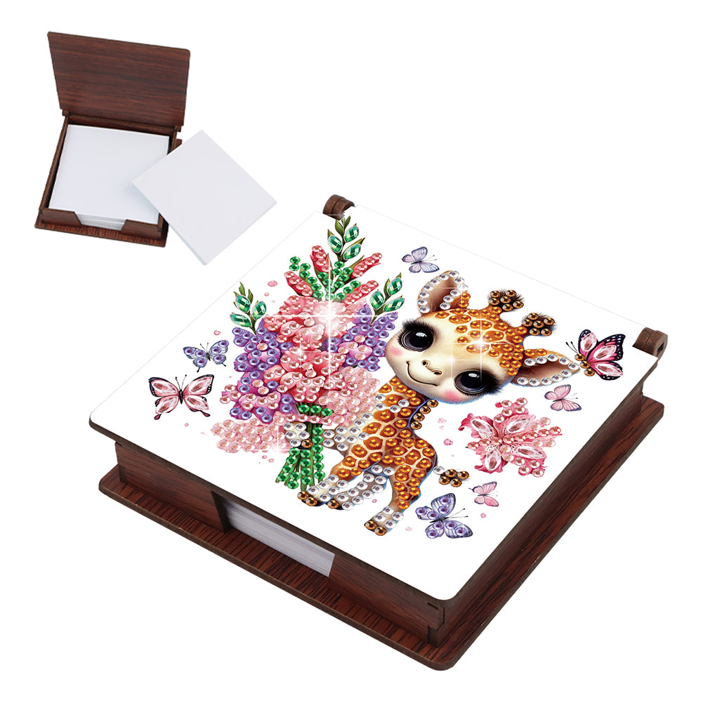 Animals Diamond Painting Notecard Box Gem Art Sticky Note Holder for Home Office