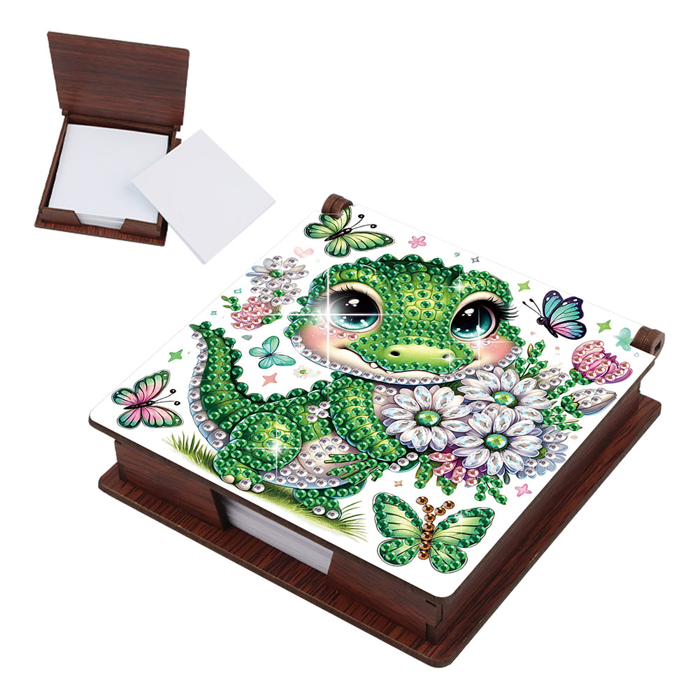 Animals Diamond Painting Notecard Box Gem Art Sticky Note Holder for Home Office