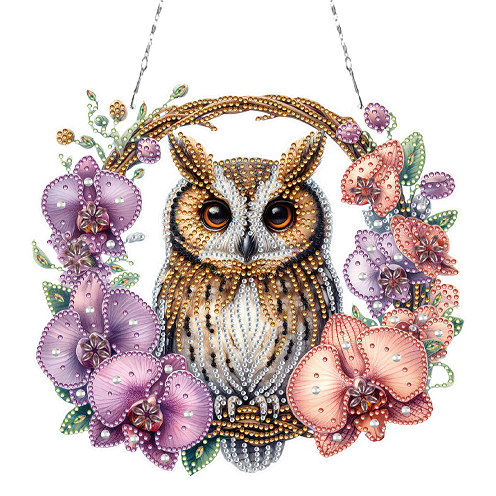 Acrylic Special Shape Owl Diamond Painting Art Pendants for Adults Beginners