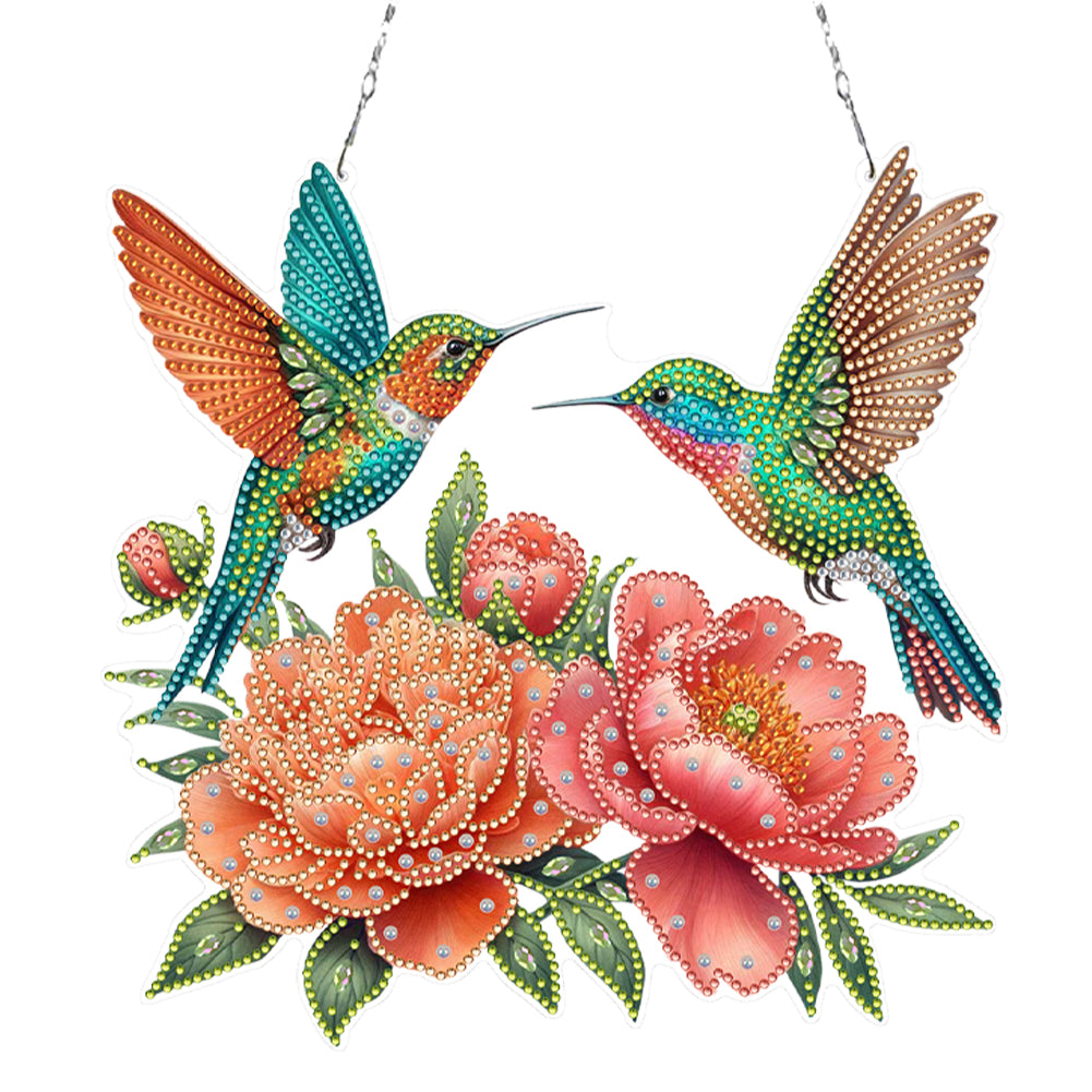 Acrylic Special Shape Flowers Birds Diamond Painting Art Hanging Pendants