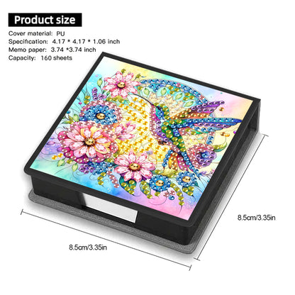 Bird Diamond Painting Memo Pad Holder with 160 Sheets of Paper for DIY Art Craft