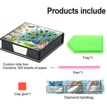Load image into Gallery viewer, Peacock Diamond Painting Memo Pad Holder with 160 Sheets of Paper for DIY Craft
