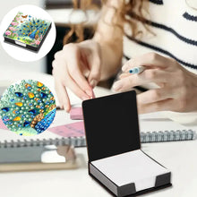 Load image into Gallery viewer, Peacock Diamond Painting Memo Pad Holder with 160 Sheets of Paper for DIY Craft
