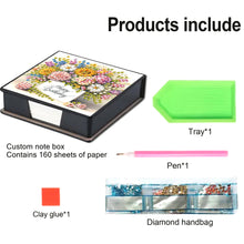 Load image into Gallery viewer, Flowers Diamond Painting Memo Pad Holder with 160 Sheets of Paper for DIY Craft
