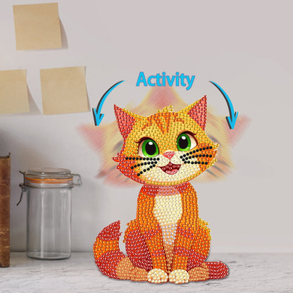 Acrylic Shaking Head Cat Table Top Special ShapeDiamond Painting Ornament Kits
