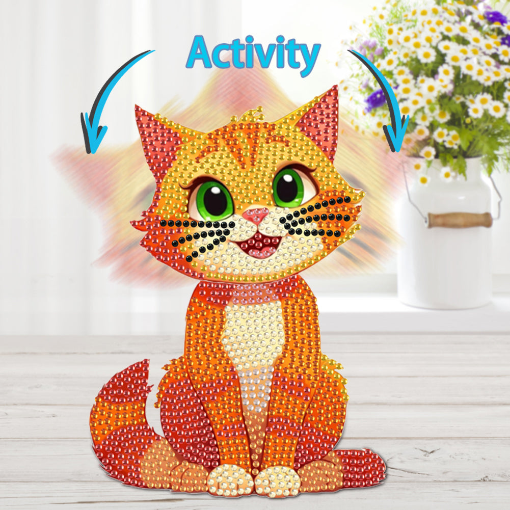 Acrylic Shaking Head Cat Table Top Special ShapeDiamond Painting Ornament Kits