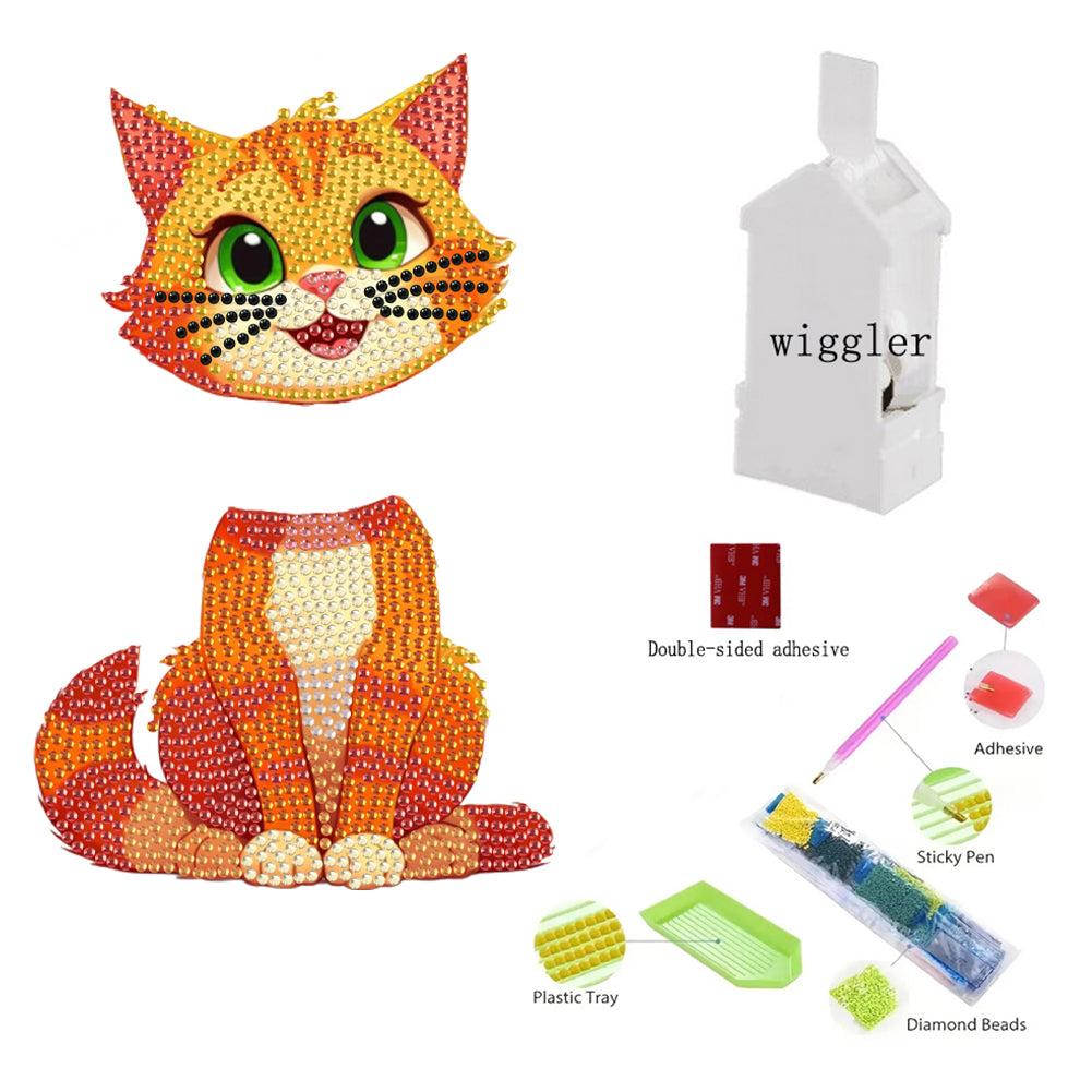 Acrylic Shaking Head Cat Table Top Special ShapeDiamond Painting Ornament Kits