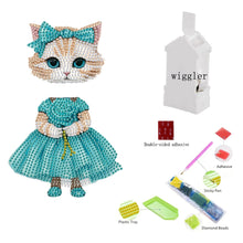 Load image into Gallery viewer, Acrylic Shaking Head Cat Table Top Special ShapeDiamond Painting Ornament Kits
