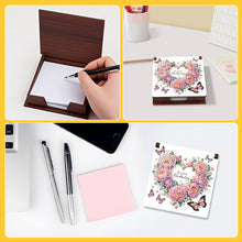 Load image into Gallery viewer, 1pc Flower Pattern DIY Diamond Painting Note Box with 160 Sheets Desktop Decor

