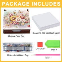 Load image into Gallery viewer, 1pc Flower Pattern DIY Diamond Painting Note Box with 160 Sheets Desktop Decor
