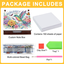 Load image into Gallery viewer, 1pc Bird Pattern DIY Diamond Painting Kit Note Box 160 Sticky Note Desktop Decor
