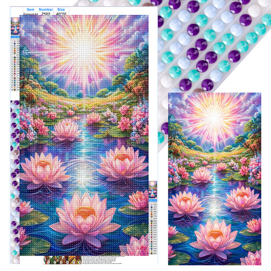 Diamond Painting - Full Round - Lotus Scenery (40*70CM)