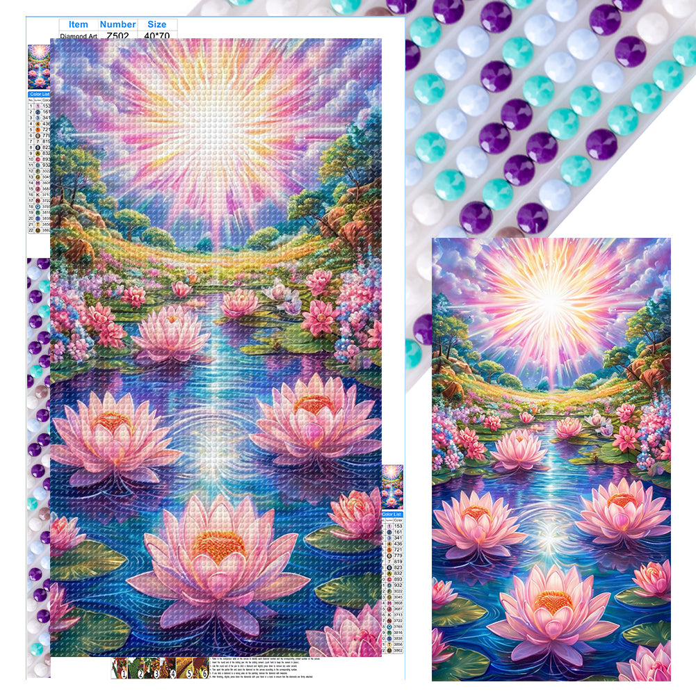 Diamond Painting - Full Round - Lotus Scenery (40*70CM)