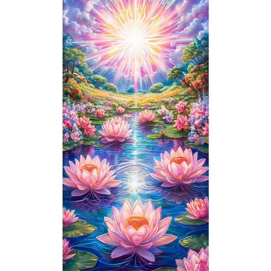 Diamond Painting - Full Round - Lotus Scenery (40*70CM)