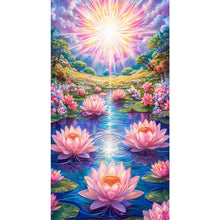 Load image into Gallery viewer, Diamond Painting - Full Round - Lotus Scenery (40*70CM)
