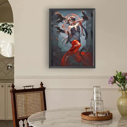 Diamond Painting - Full Round - Crow Girl (30*40CM)
