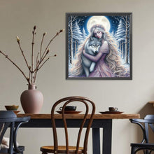 Load image into Gallery viewer, Diamond Painting - Full Round - Purple-Haired Girl And Wolf (40*40CM)
