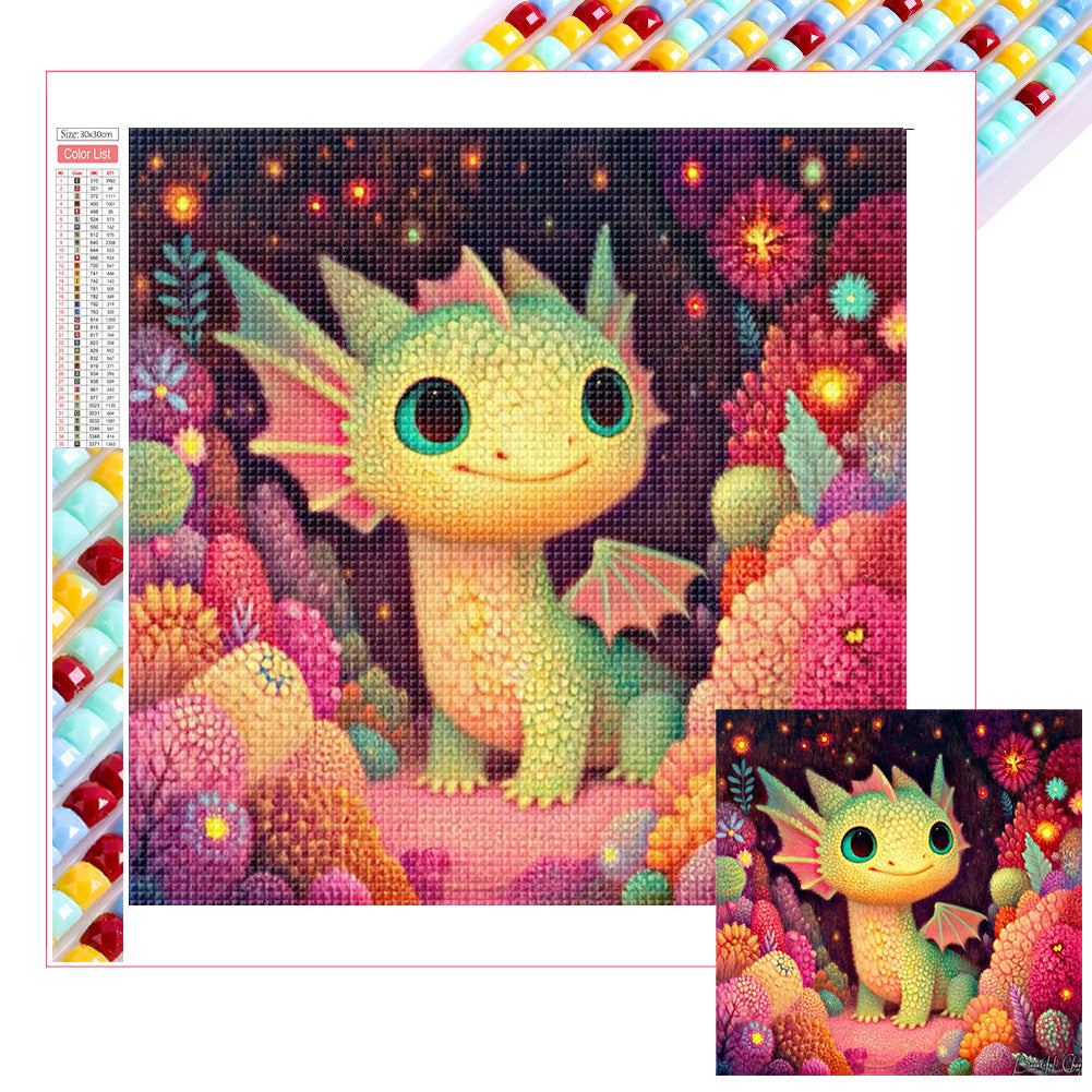 Diamond Painting - Full Square - Dragon In The Cave (30*30CM)