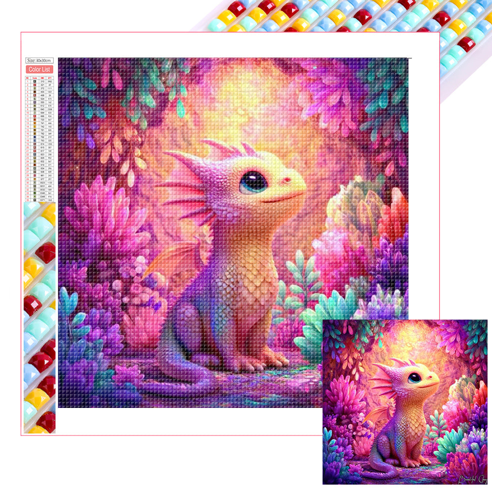 Diamond Painting - Full Square - Dragon In The Cave (30*30CM)