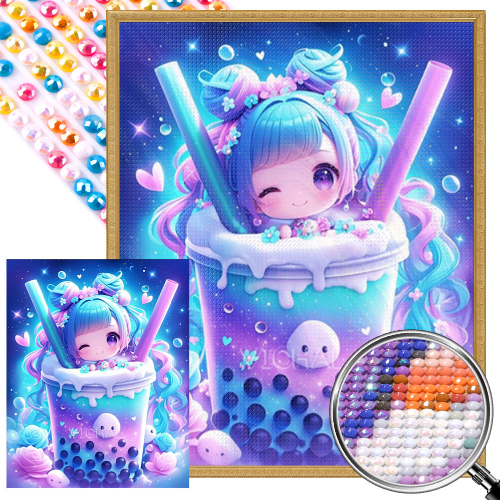 AB Diamond Painting - Full Round - Milk Tea Cup Girl (40*50CM)