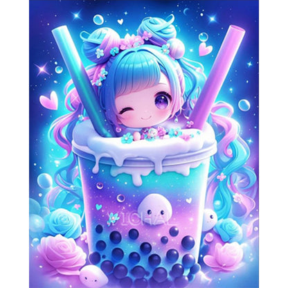 AB Diamond Painting - Full Round - Milk Tea Cup Girl (40*50CM)