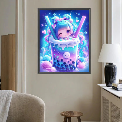 AB Diamond Painting - Full Round - Milk Tea Cup Girl (40*50CM)