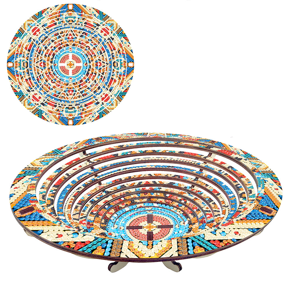 Diamond Painting Wooden Serving Tray Decorative Diamond Painting Dining Plate(A)